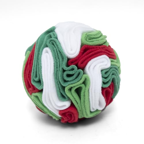 Multi-Color Snuffle Ball for Dogs, Nature-Themed Camouflage Slow Feeder Toy, Dirt-Hiding Design for Indoor/Outdoor Mental Enrichment, Puzzle Game for All Breed Sizes,Machine Washable - color: White & Green, size: Small