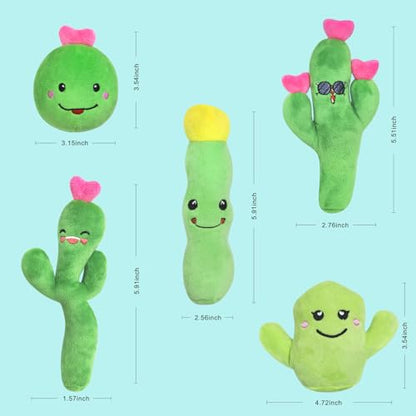 Catnip Cat Toys Cactus Crinkly Sound 5 Pack Interactive Chew Kitten Cat Toys for Indoor Cats Exercise Cat nip Toy to Stimulate Play & Reduce Boredom