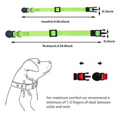 Luck Dawn Puppy ID Collars,15 PCS Identification Soft Nylon Puppy Collars, Adjustable Breakaway Safety Whelping Litter Collars for Newborn Puppies Kitten – Set of 15 (Round Button M (Pack of 15)) - size: Round Button M (Pack of 15)