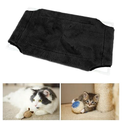 Cat Window Bed with Suction Cup, 33 Lbs Load Capacity, 19.2x12 Inches, Warm Plush, Single Layer, Sturdy Mesh and Fiberglass Rods, for Indoor Cats (Black) - color: Black