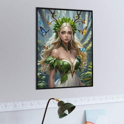 Green Elf Girl 1000-Piece Wooden Jigsaw Puzzle, Whimsical Elf Scene, Relaxing Puzzle Time, Fun for Teens and Adults - color: #9