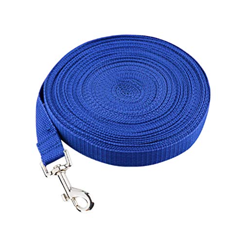 30ft Blue Nylon Pet Leash Training Lead (Blue) - color: Blue