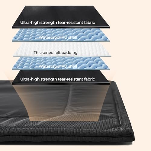 Chew Proof Dog Crate Pad - Indestructible Durable Dog Bed for Aggressive Chewers, Machine Washable & Waterproof Indoor Outdoor Tough Kennel Pad for Large Dogs (X-Large (28"x47")) - size: X-Large (28"x47")