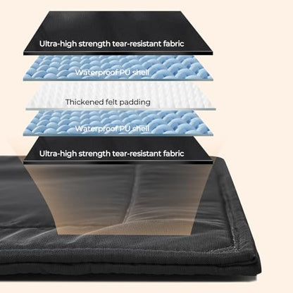 Chew Proof Dog Crate Pad - Indestructible Durable Dog Bed for Aggressive Chewers, Machine Washable & Waterproof Indoor Outdoor Tough Kennel Pad for Large Dogs (Large (28"x41")) - size: Large (28"x41")
