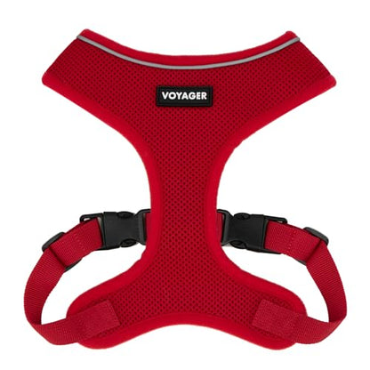 Voyager Aerolite Over the Head Dog Harness, No Pull Breathable Air Mesh Vest, Quick Dry with Reflective Stitching, Adjustable Escape Resistant Harness for Small Medium Large Dogs - Red, Large - color: Red, size: L