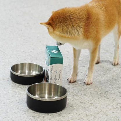 2 Pack Stainless Steel Dog Bowls, Outdoor Dog Water Bowl with Non Slip Rubber Bottom, Dishwasher Safe, Easy to Clean,40oz&64oz Black - color: BLACK