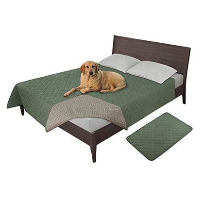 Easy-Going 100% Waterproof Dog Bed Cover, Non-Slip Pet Blanket for Furniture, Washable Couch Cover, Repleasement Sofa Cover (52x82 in,Greyish Green) - color: Greyish Green, size: 52x82 in