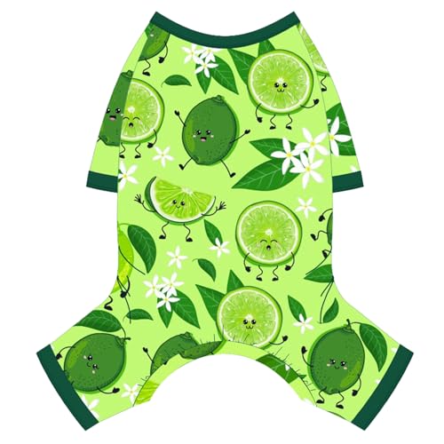 Dog Pajamas Pjs Spring Summer Dog Clothes for Small Dogs Girl Boy, Soft Stretchy Tiny Chihuahua Yorkie Puppy Clothes Doggie Onesies Cat Pet Jammies Outfit, Lemon, XS - color: Lemon, size: X-Small (Chest 11in )