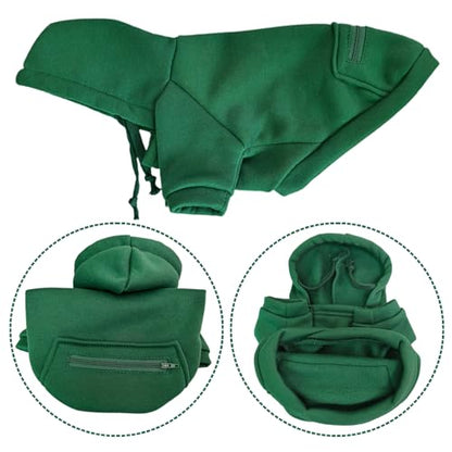 Jecikelon Pet Dog Cold Weather Coat with Pocket Winter Dog Hoodie Warm Puppy Clothes for Small Dogs Chihuahua Clothing (Green, Small) - color: Green, size: Small