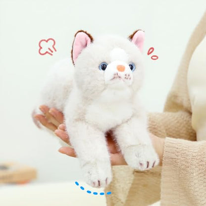 PEACH CAT Cat Stuffed Animal 15" Realistic Kitten Plushies Soft Plush Toys Gifts for Kids White - style: 15“ White Cat