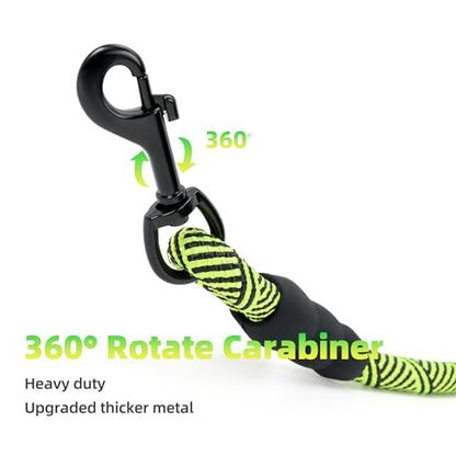 Mile High Life Comfortable Padded Handle Dog Leash - Mountain Climbing Rope Leash, Heavy Duty 4 Feet (Black Lime Green) - color: Climbing Rope - Lime Green, size: 4 Feet