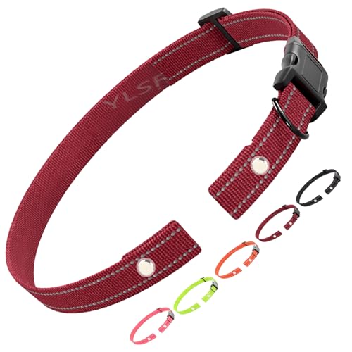 Collar Replacement Strap for Electronic Fence Training Barking Collar GPS Tracker Receivers-Compatible with Nearly All Brands and Models of Electric Collars -3/4 Inch Reflective Nylon Dog Collar Strap - color: A Red, size: 1 Pack