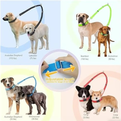 Double Dog Leash Coupler, No Tangle 360° Swivel Adjustable Reflective Dog Leash Splitter for 2 Dogs, Heavy Duty Shock Absorbing Bungee Lead Extension for Small Medium Large Dogs