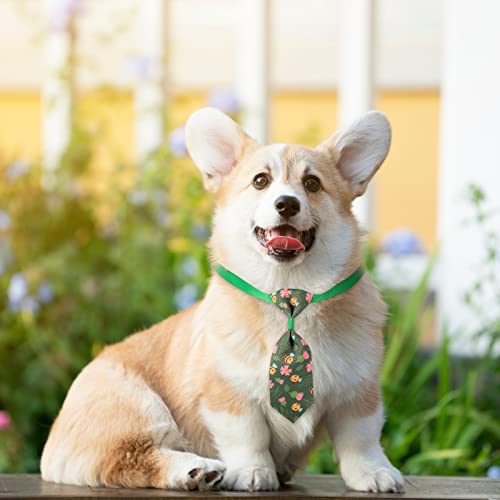 Reginary 100 Pieces Dog Bow Tie Collar Set Include 40 Dog Neckties, and 30 Puppy Bowties, 30 Collar Flowers, Adjustable Pet Ties Grooming for Small Medium Cats Pets Supply(Flower) - style: Flower