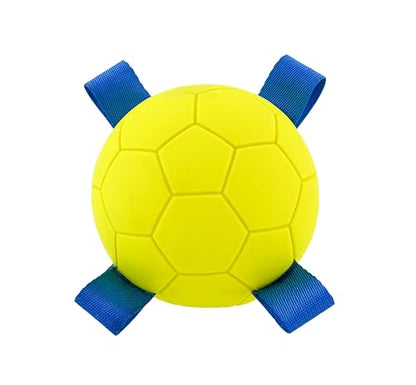 Hartz Dura Play Sports Soccer Dog Toy, Bacon Scented Squeaky Latex Yellow & Blue Toy, 1 Count - size: 1 Count, style: Soccer Ball