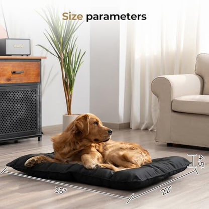 Chew Proof Indestructible Dog Bed - Durable Dog Bed for Aggressive Chewers, Machine Washable & Waterproof Indoor Outdoor Crate Pad, Tough Kennel Pad for Medium Dogs (Medium (22"x35")) - size: Medium(22"x35")