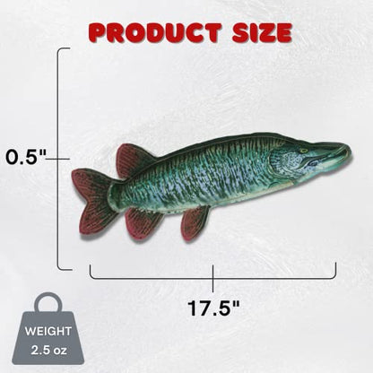 Steel Dog Muskie Realistic Fish Squeaker Dog and Cat Toy, Knotted Rope Fish Toy, No Stuffing Dog Chew Toys for Small, Medium, Large Breed - style: Muskie