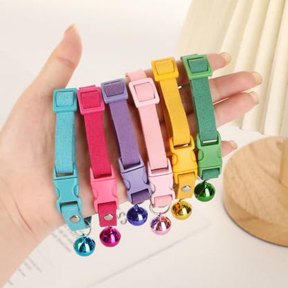 Purple XXS Dog Collar with Bell, Puppy Collar Girls Cute Cat Collars with Bells for XXS Xs Small Tiny Female Dogs Pet Kitten Animal - color: 05 Purple