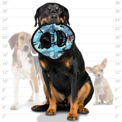 TUFFY- World's Tuffest Soft Dog Toy-Ultimate 3Way Ring-Camo Blue -Squeakers -Multiple Layers. Made Durable, Strong & Tough. Interactive Play (Tug, Toss & Fetch). Machine Washable & Floats - color: Camo Blue, style: 3-Way-Ring