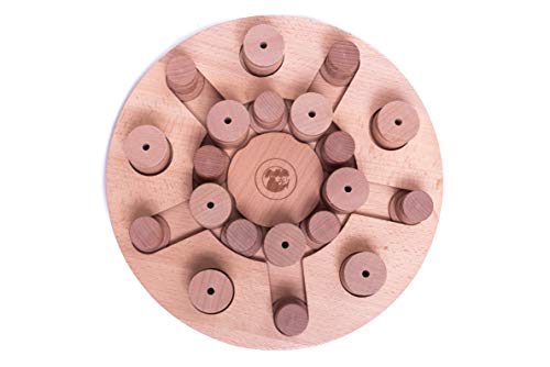 MY INTELLIGENT PETS Mandala and Star - Interactive Wooden Puzzle Toy for Dogs, Brain Game for Mental Stimulation and Enrichment, Fun and Challenging Toy for Smart Pets