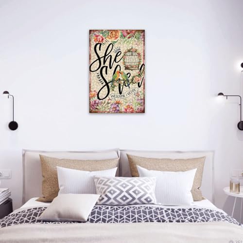 1000 Pieces Jigsaw Puzzles for Adults, She Shed Welcome Relax Lovebird Flower Art Puzzle, Stress Relief Logical Thinking Brain Teaser Puzzle 29.5x19.7 Inch - color: Wooden Puzzle16, size: 1000 Piece pcs