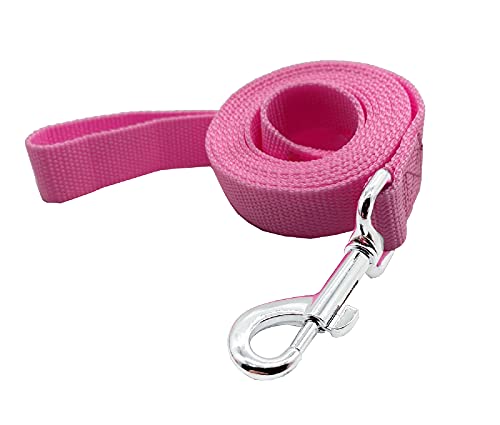 Nylon Dog Training Leash, Traction Rope, 4/5/6 Feet Long, 3/4 Inch 1 Inch Wide, for Small and Medium Dogs (1'' x 4 FT, Pink) - color: Pink, size: 1'' x 4 FT