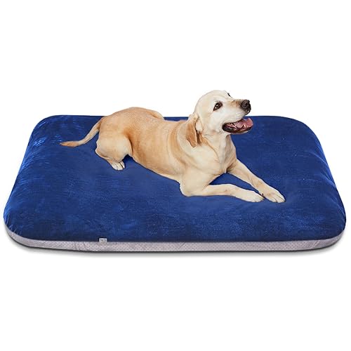 Super Soft Large Dog Bed, 39 Inches Orthopedic Foam Pet Beds with Anti Slip Bottom, Dog Sleeping Mattress with Removable and Washable Cover, Blue L,39'' X 33.5'' X 3.7'' - color: Blue, size: 39.0"L x 33.5"W x 4.0"Th