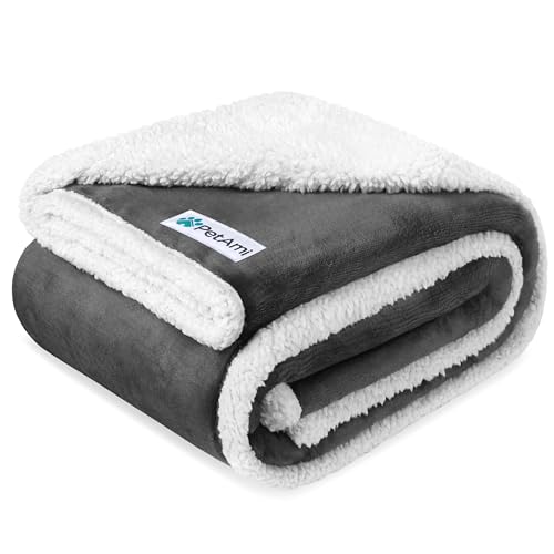 PetAmi Waterproof Dog Blanket for Couch, Pee Proof Fleece Reversible Pet Throw, Furniture Protector for Bed Sofa Kennel, Soft Washable Cover for Small Medium Dog Puppy Cat, 29x40 Grey - color: Charcoal, size: Medium 29 X 40 Inches