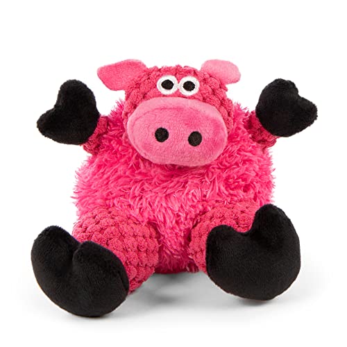 goDog Checkers Just for Me Sitting Pig Squeaky Plush Dog Toy, Chew Guard Technology - Pink, Mini - color: Sitting Pig (Pink), size: Mini