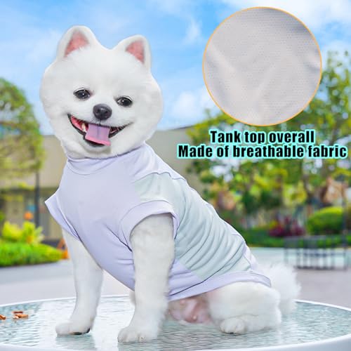 Dog Cooling Vest,Sunblock Dogs Shirts Quick Dry Lightweight and Breathable Dog T-Shirts with D-Ring Sleeveless Pet Clothes for Small Medium Large (Gray, Large) - color: Gray, size: Large