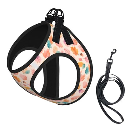 Maple Leaf Autumn Leaves Pet Harness Escape Proof Dog Harness Adjustable Mesh Padded Reflective Dog Vest Harness and Leash Set Small - color: Style 10, size: Small