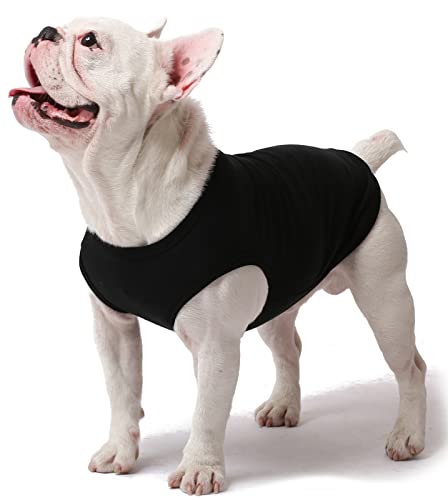 Dog Small Shirts,Lightweight Cat Blank Cool Clothes for Chihuahua Puppy Teacup,Dogs Boy Boy Girl Summer Lightweight T-Shirt,Black Grey S - color: Blank Black Grey, size: Small