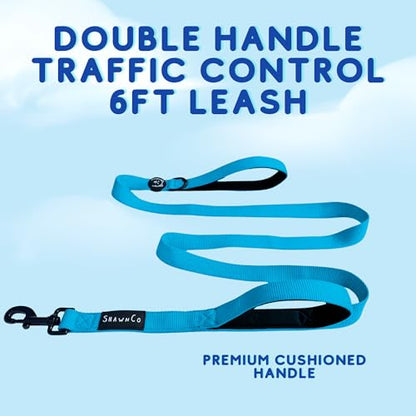 ShawnCo Dream Walk Dog Leash- Premium, Nylon Pet Leash with Soft Neoprene Handle for Small, Medium and Large Dogs (ICY Lilac, M/L 6FT w/ 2 Handles) - color: Icy Lilac, size: M/L 6FT w/ 2 Handles