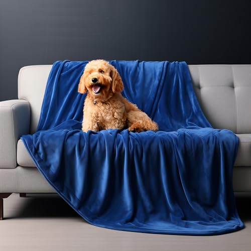 Waterproof Blanket for Bed, Couch, Kids & Pets Protection – Splash-Proof, Spill-Proof, Leakproof Flannel Blanket Reversible Design (Navy Blue & Abyss Green, 60x80) - color: Navy Blue & Abyss Green, size: Full