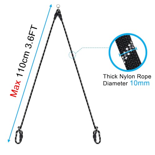 Double Slip Lead Dog Leash 3.6FT 0.4" Durable Heavy Duty No Pull Pet Walking Training Lead Leashes Rope Dual Slip Lead Rope Dog Leash for Double Dogs