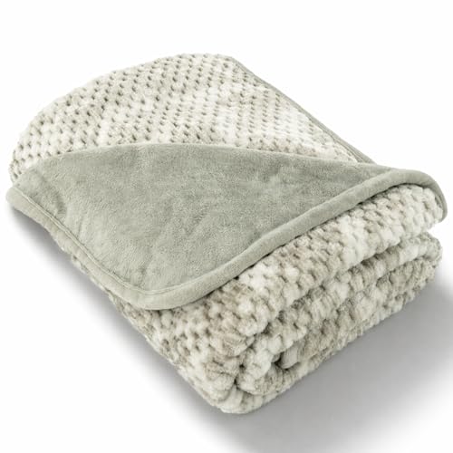 Waterproof Dog Blanket for Cats & Dogs, Washable Couch Cover, Reversible Furniture Protector Blanket, Large Soft Sherpa Fleece, Couch Protector, Pet Throw Blankets, 60" x 70" - color: Bubble Loom Print Abstract - Cobblestone, size: 60 x 70 x .5