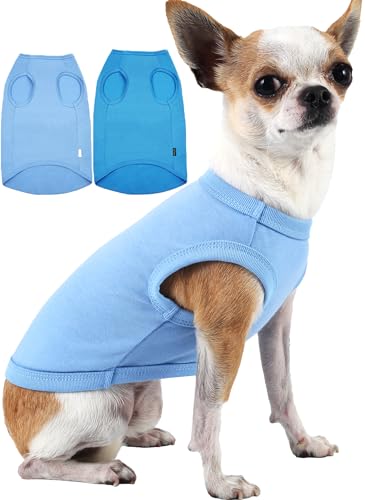 Blue Royal Dog & Cat Shirt, Unisex X-Small, 2-Pack, Cotton, Polyester, Solid, All-Season, Breathable, Stretchy, Lightweight - color: Blue & Royal, size: X-Small