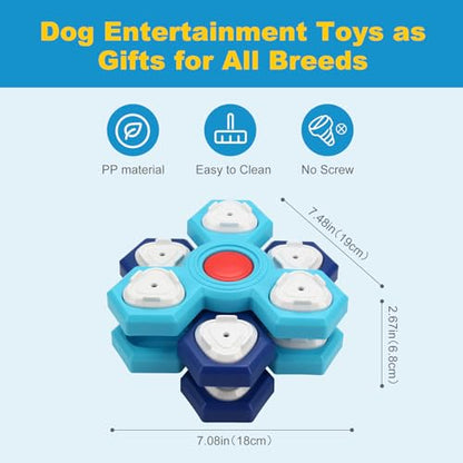 Dog Puzzle Toys 4 Levels, Dog Interactive Turntable Toy for IQ Training and Entertainment, Mentally Stimulating Toys Boredom and Smart Dogs, As Gifts for Dogs Cats