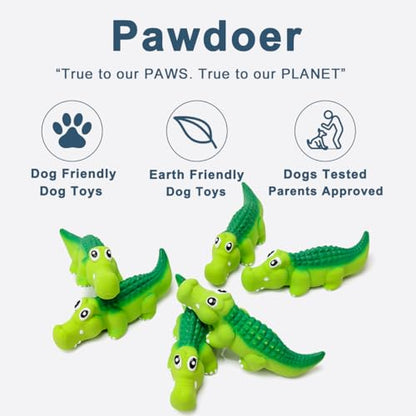 Squeaky Dog Toys for Medium Dogs, Soft Latex Squeaky Dog Ball, Cute Funny Squeak Crocodile Pet Toys - color: Crocodile - 3 Pack, size: Medium