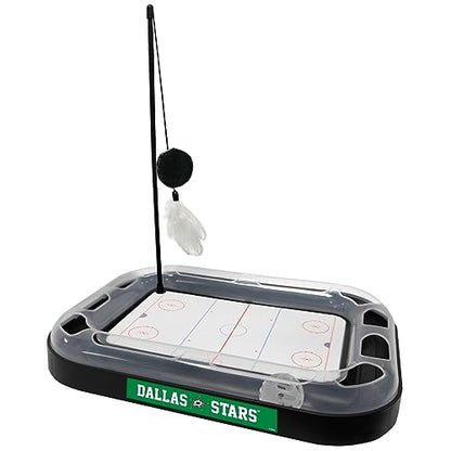 Pets First NHL Dallas Stars Hockey Field Scratching Cat Toy with Interactive Cat Ball Bell and Tracks - color: Dallas Stars