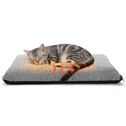 Alphatool 1.6'' Thick Self-Warming Cat Bed - Pet Safe & Non-Electric, Washable Pet Heating Pads, Heated Mat for Indoor & Outdoor Cats, Small Dogs, 15.7 x 23.6in