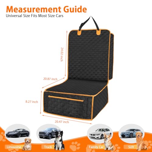 2 Packs Front Seat Car Cover, Waterproof Dog Car Seat Cover, Non-slip & Scratch-Proof, Pet Car Seat Protector with Side Flaps and Storage Pocket, Car Seat Cover for Most Cars, Trucks and SUVs - size: Pack of 2