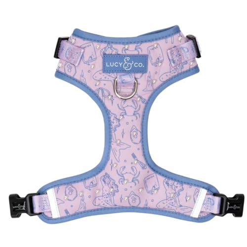 Lucy & Co. Magnificent Mermaids Pearl No-Pull Dog Harness, Adjustable Front Clip Harness with Comfort Padding, Small - color: Magnificent Mermaid, size: Small