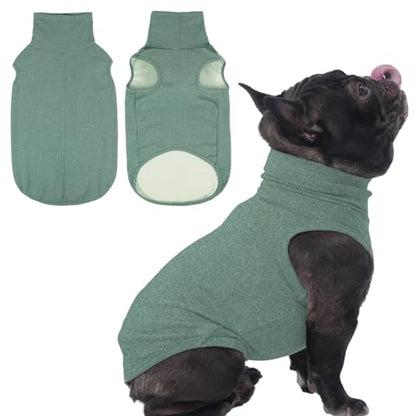 IECOii Dog Fleece Vest Sweater - Stretch Warm Pullover with Turtleneck,Green,Large, Easy On/Off Winter Dog Sweater for Medium Large Dogs Girl Boy, Winter Fall Jumpsuit with High Neck - color: Green, size: Large