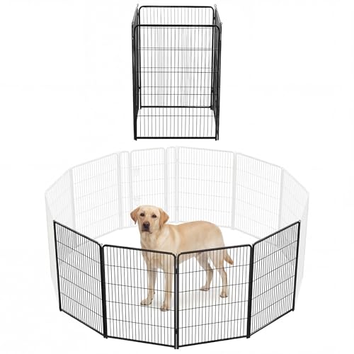 NEWBULIG Dog Playpen for Indoor 40 Inch 4 Panels - Portable Heavy Duty Metal Pet Exercise Pen, Foldable Small Medium Large Dog Puppy Playpen Fence for Outdoor RV, Camping, Yard, Garden - color: Black, size: 40IN
