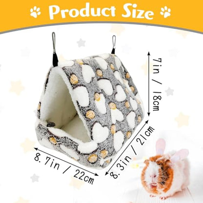 PINVNBY Rat Hammock Soft Ferret Hideout Bed Hanging Hamster Tunnel Cave Small Animal Cage Accessories Toy for Guinea Pig Chinchilla Squirrel Sugar Glider (Gray)