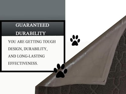 Cat Litter Mat Traps Litter from Litter Box XL Size 47"X36" Durable Trapping Rug, Non-Slip and Waterproof, Easy to Clean - color: Brown
