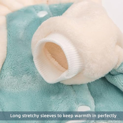 FabriCastle Dog Hoodie Sweater for Small Dogs Boy and Girl, Small Dog Clothes XS XXS Puppy Sweatshirt, Pet Outfit, Cat Clothing Super Soft Warm Snap On Closure (Green-Cream, XX-Small) - color: Green-Cream, size: XX-Small