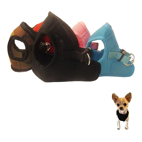 Soft No Pull Step-in Dog Harness Small Dog XXS XS Vest for Teacup, Chihuahua, Yorkie, Pomeranian Dog Vest Harness for Puppy Comfy Black Mesh for Puppies (SM 12.5"-13.5" 5-6.5 lbs) - color: Black, size: SM 12.5"-13.5" 5-6.5 lbs