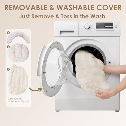 EHEYCIGA Dog Bed Medium Size Dog, Fluffy Small Dog Couch with Removable Washable Cover, Bolster Pet Sofa, Waterproof and Non-Slip, 30" x 30"x 8.5", Cream - color: Cream, size: 30"L x 30"W x 8.5"Th